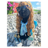 Ohrringe Feder nachtblau gold 2