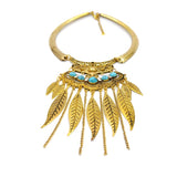 Collier Halskette Folklore gold türkis B