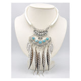 Collier Halskette Folklore silber türkis