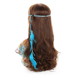 Federschmuck Lederband türkis