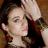 Ohrringe Feder braun gold 05