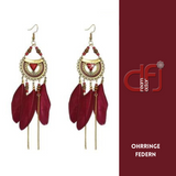 Ohrringe Feder rot 2