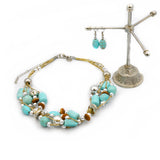 Set Halskette Ohrringe türkis 1