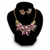 Set Halskette Ohrstecker violett 1