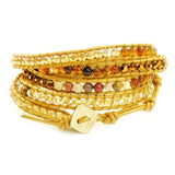 Wickelarmband Armband hellbraun Wachsperlen