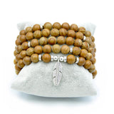 Wickelarmband Armband Mala Feder Woodsjaspis 1