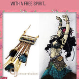 Halskette Feder Glasperlen 05