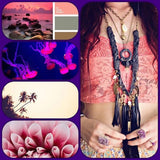 Set Halskette Ohrstecker violett 05