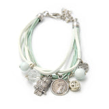 Armband Bettelarmband Leder türkis 2
