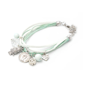 Armband Bettelarmband Leder türkis 1