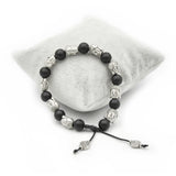 Armband buddha silber schwarz 1