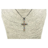 Halskette schwarz Kreuz multi color 2