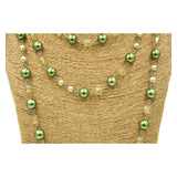 Halskette Perlen gruen hellgruen Wachsperlen 2