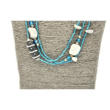 Halskette Fimo blau Steine weiss 2