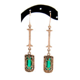 Ohrringe Antik Bronze zirkonia Strass grün