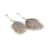 Ohrringe Puschel gold crystal grau 2