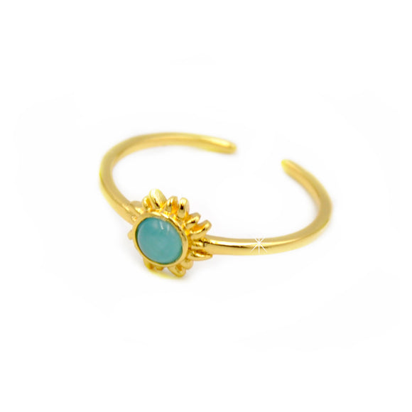 Ring Opal Edelstahl Sonne Mondstein gold 1