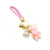 Schlüsselanhänger Teddybär Herz Glöckchen rosa 1