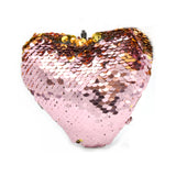 Schlüsselanhänger Herz rosa gold Wendepailletten 2