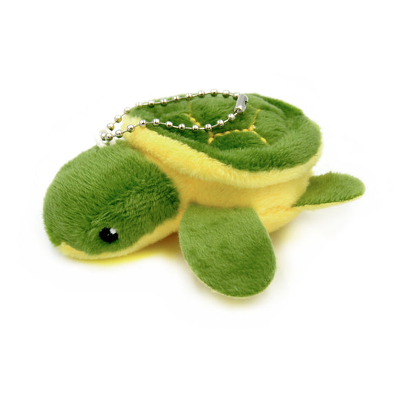 Schlüsselanhänger Schildkröte Plüsch grün gelb 2