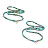 Wickelarmband Mala 108 Perlen blau Lebensbaum 2