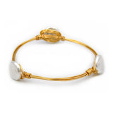 Armband gold Perlen flach B