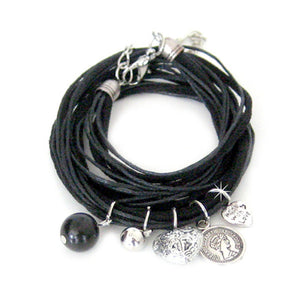 Armband Betterlarmband Leder schwarz