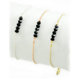 Armband Glasperlen Schwarz Gold Silber Rosé