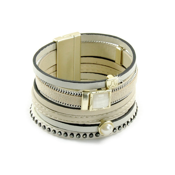 Armband Leder beige