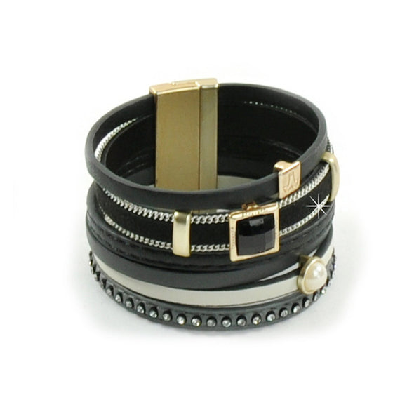 Armband Leder schwarz