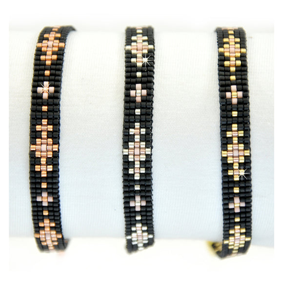 Armband Miyuki Perlen Gold Silber Rosé