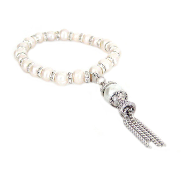 Armband Perlen silber Zirkonia