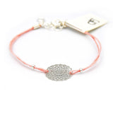 Armband rosa Blumen silber