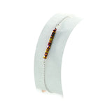Armband braun Cubes Perlen Silber 