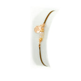 Armband Dragon Lederband Facettenperlen rosé