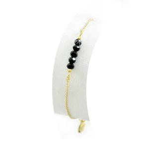 Armband Glasperlen Schwarz Gold Silber Rosé