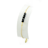 Armband Glasperlen Schwarz Gold 