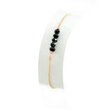 Armband Glasperlen Schwarz Rosé