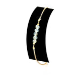 Armband minzgrün Glasperlen gold 