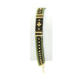 Armband Miyuki grün schwarz Perlen gold 