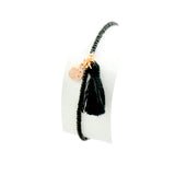 Armband schwarz Perlen rosé
