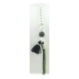 Armband Steinperle Quaste silber