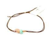 Armband türkis Glasperlen Rotgold