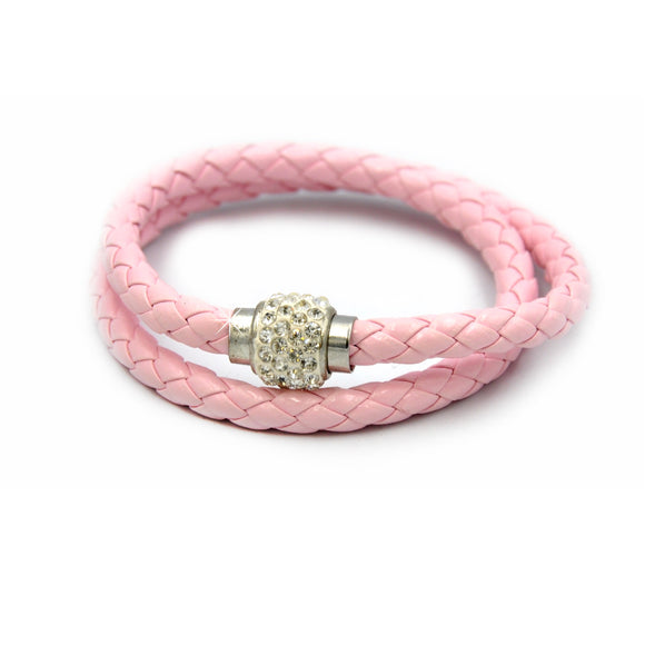 Armband geflochten rosa
