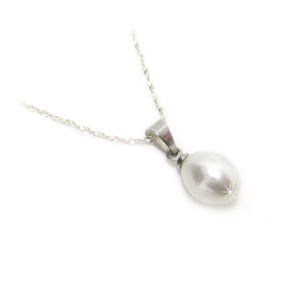 Halskette 925-er Silber Tropf Perle