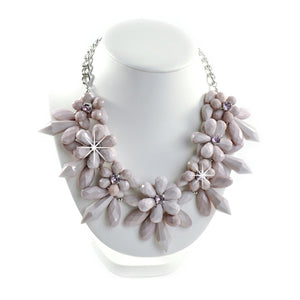 Halskette Collier Blumen Lila