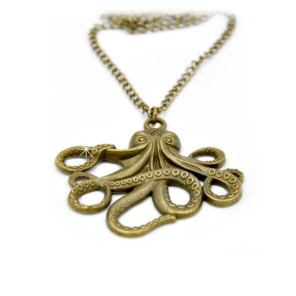 Halskette Octopus Antik bronze