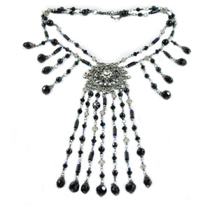 Halskette Perlen schwarz