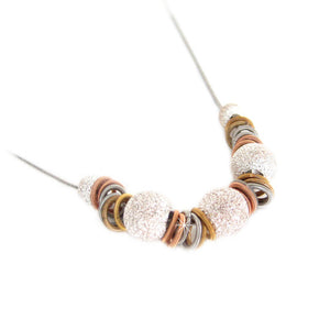 Halskette Silberkugeln gelbgold rosegold