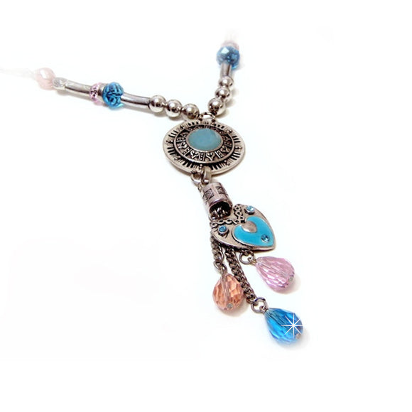 Halskette türkis rosa blau